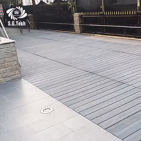 Panneau de plancher de platelage en bois composite extérieur WPC recouvert de couverture composite en L