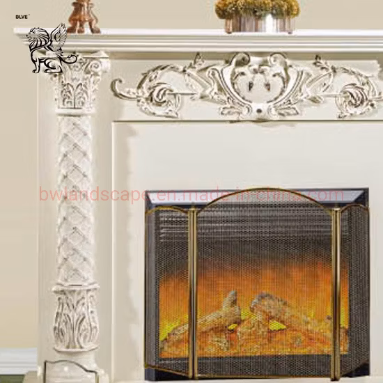 Décoration de maison de manteau en bois blanc de style européen