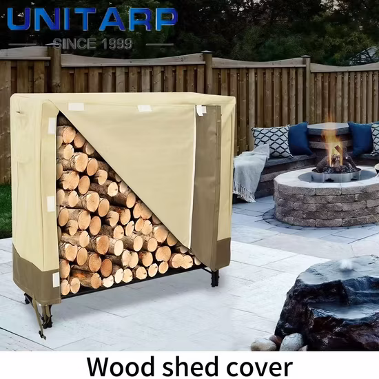 Housse de support en bois ignifuge 600d Oxford Heavy Duty Outdoor imperméable à l'eau tout temps